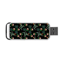 Vintage Jester Floral Pattern Portable Usb Flash (one Side) by snowwhitegirl