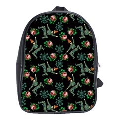 Vintage Jester Floral Pattern School Bag (xl) by snowwhitegirl