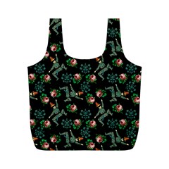 Vintage Jester Floral Pattern Full Print Recycle Bag (m) by snowwhitegirl