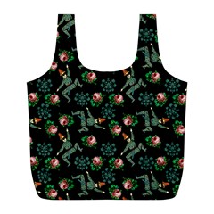 Vintage Jester Floral Pattern Full Print Recycle Bag (l) by snowwhitegirl