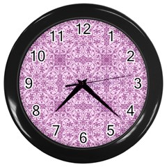 Ornamental Pink Wall Clock (Black)