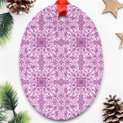 Ornamental Pink Oval Ornament (Two Sides)