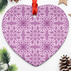 Ornamental Pink Heart Ornament (Two Sides)