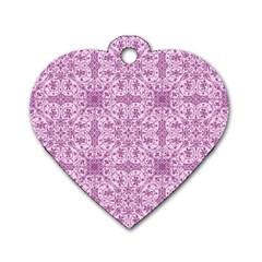 Ornamental Pink Dog Tag Heart (One Side)