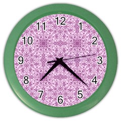 Ornamental Pink Color Wall Clock