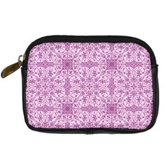 Ornamental Pink Digital Camera Leather Case