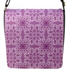 Ornamental Pink Flap Closure Messenger Bag (S)