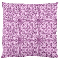 Ornamental Pink Large Flano Cushion Case (One Side)