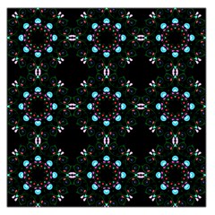 Embroidery Paisley Black Large Satin Scarf (Square)