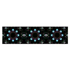 Embroidery Paisley Black Satin Scarf (Oblong)