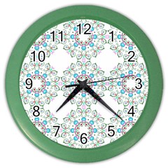 Embroidery Paisley Color Wall Clock by snowwhitegirl