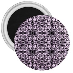 Ornamental Pink Black 3  Magnets by snowwhitegirl