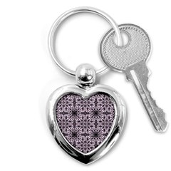 Ornamental Pink Black Key Chains (heart)  by snowwhitegirl