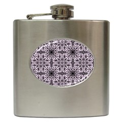 Ornamental Pink Black Hip Flask (6 Oz) by snowwhitegirl