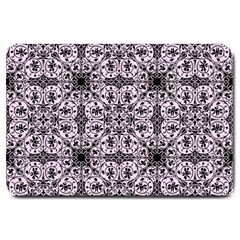 Ornamental Pink Black Large Doormat  by snowwhitegirl