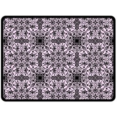 Ornamental Pink Black Double Sided Fleece Blanket (large) 