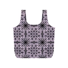 Ornamental Pink Black Full Print Recycle Bag (s) by snowwhitegirl