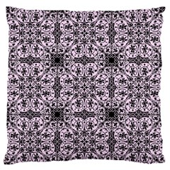 Ornamental Pink Black Large Flano Cushion Case (one Side) by snowwhitegirl