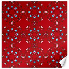 Embroidery Paisley Red Canvas 12  X 12  by snowwhitegirl