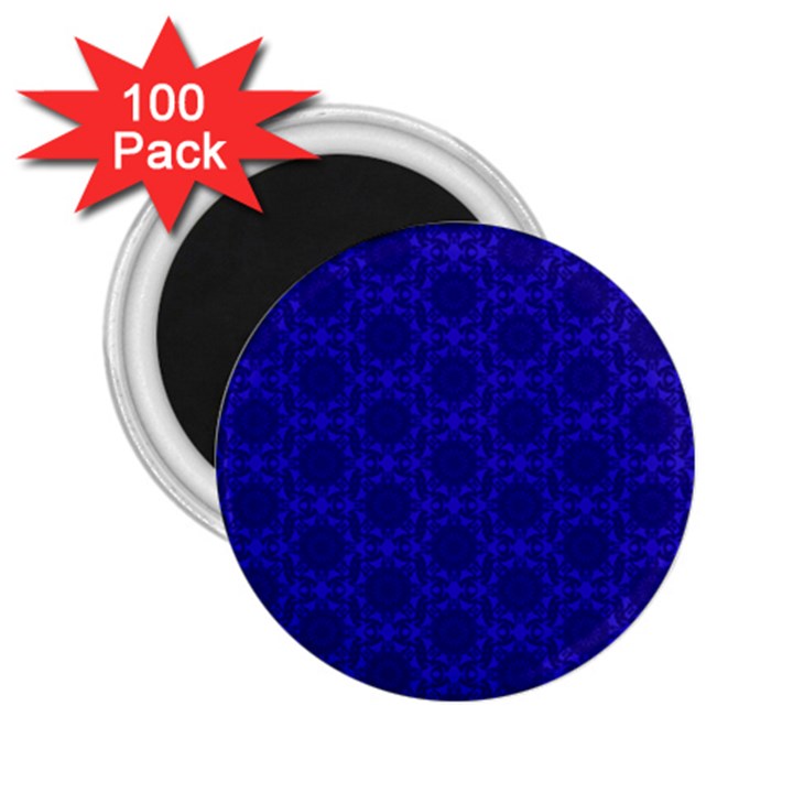 Victorian Paisley Royal Blue Pattern 2.25  Magnets (100 pack) 