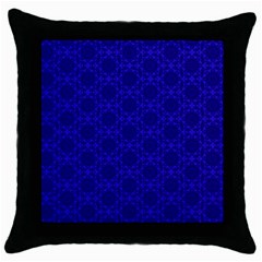 Victorian Paisley Royal Blue Pattern Throw Pillow Case (black) by snowwhitegirl