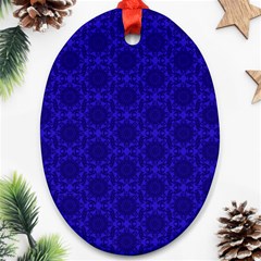 Victorian Paisley Royal Blue Pattern Oval Ornament (two Sides) by snowwhitegirl