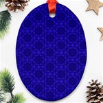 Victorian Paisley Royal Blue Pattern Oval Ornament (Two Sides) Front