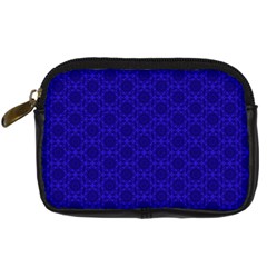 Victorian Paisley Royal Blue Pattern Digital Camera Leather Case by snowwhitegirl