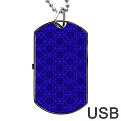 Victorian Paisley Royal Blue Pattern Dog Tag Usb Flash (one Side) by snowwhitegirl