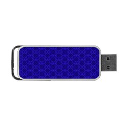 Victorian Paisley Royal Blue Pattern Portable Usb Flash (one Side) by snowwhitegirl