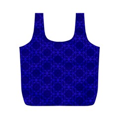 Victorian Paisley Royal Blue Pattern Full Print Recycle Bag (m) by snowwhitegirl