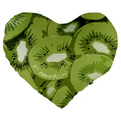 Kiwis Large 19  Premium Heart Shape Cushions