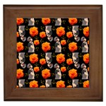 Girl With Roses And Anchors Black Framed Tiles Front