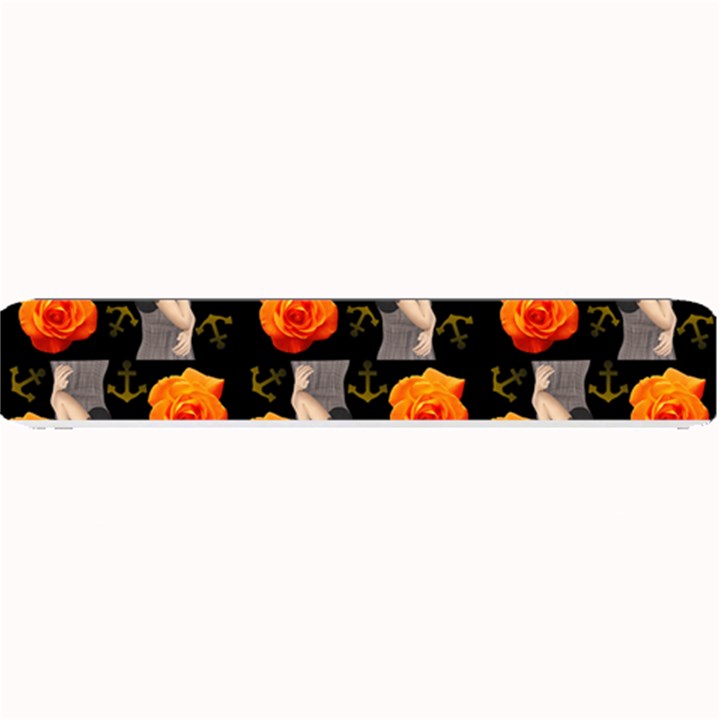 Girl With Roses And Anchors Black Small Bar Mats