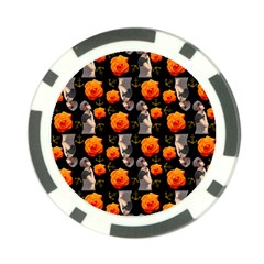 Girl With Roses And Anchors Black Poker Chip Card Guard (10 Pack)