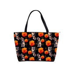 Girl With Roses And Anchors Black Classic Shoulder Handbag