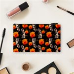 Girl With Roses And Anchors Black Cosmetic Bag (Small) Back