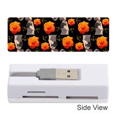 Girl With Roses And Anchors Black Memory Card Reader (stick) by snowwhitegirl