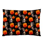 Girl With Roses And Anchors Black Pillow Case (Two Sides) Front