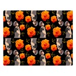 Girl With Roses And Anchors Black Double Sided Flano Blanket (Large)  80 x60  Blanket Front