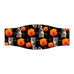 Girl With Roses And Anchors Black Stretchable Headband