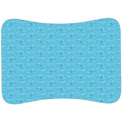 Retro Blue Pattern Velour Seat Head Rest Cushion