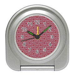 Retro Red Pattern Travel Alarm Clock by snowwhitegirl