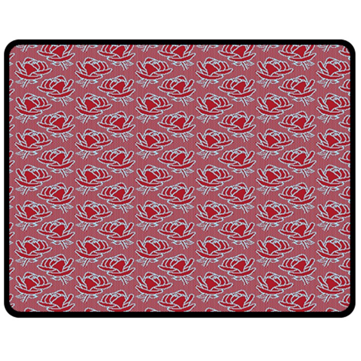 Retro Red Pattern Fleece Blanket (Medium) 