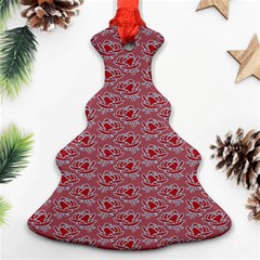 Retro Red Pattern Christmas Tree Ornament (two Sides) by snowwhitegirl