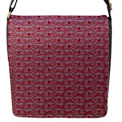 Retro Red Pattern Flap Closure Messenger Bag (s) by snowwhitegirl