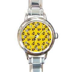 Girl With Popsicle Yello Round Italian Charm Watch