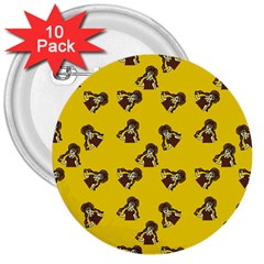 Girl With Popsicle Yello 3  Buttons (10 Pack)  by snowwhitegirl