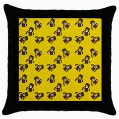 Girl With Popsicle Yello Throw Pillow Case (black) by snowwhitegirl