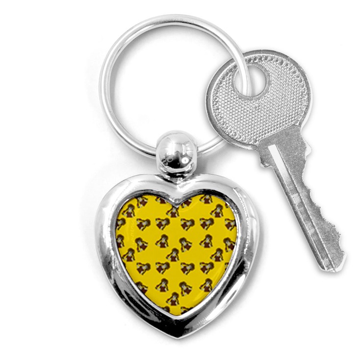 Girl With Popsicle Yello Key Chains (Heart) 